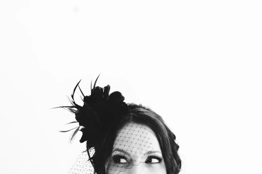 BW Portrait of a bride