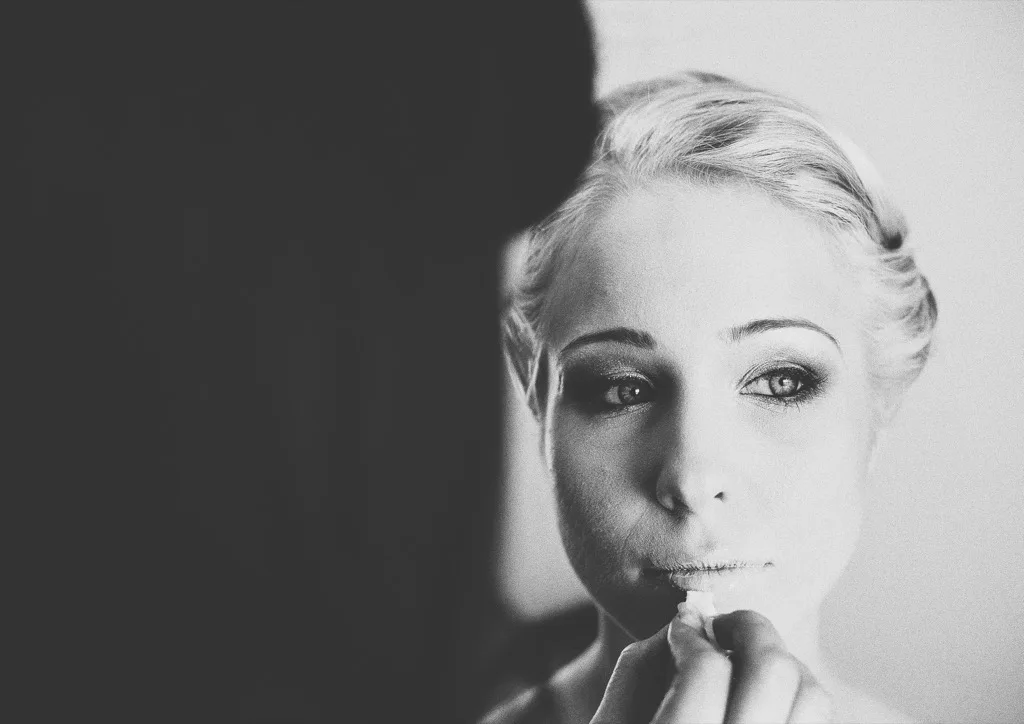 Bride having makeup done, Brisbane, 2016