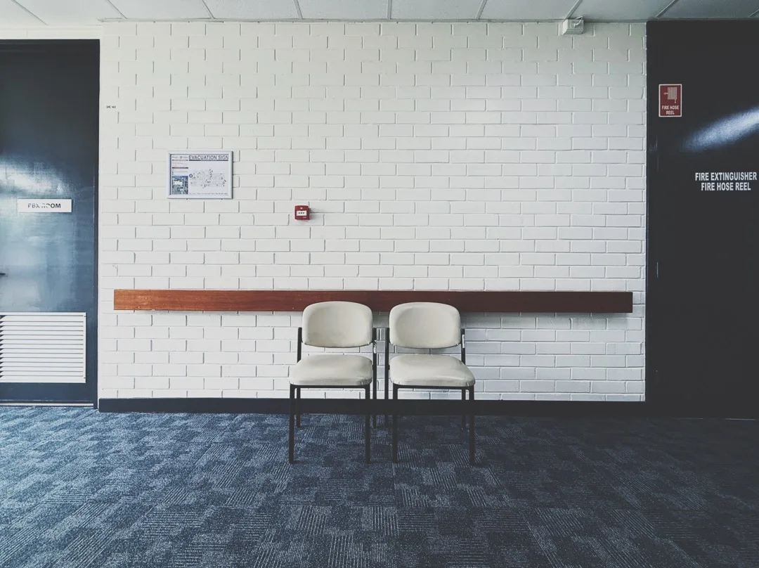 Interior image of waiting room chairs