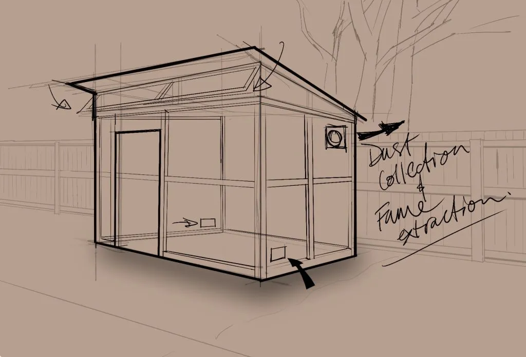 A cleaner render of the shed it might become