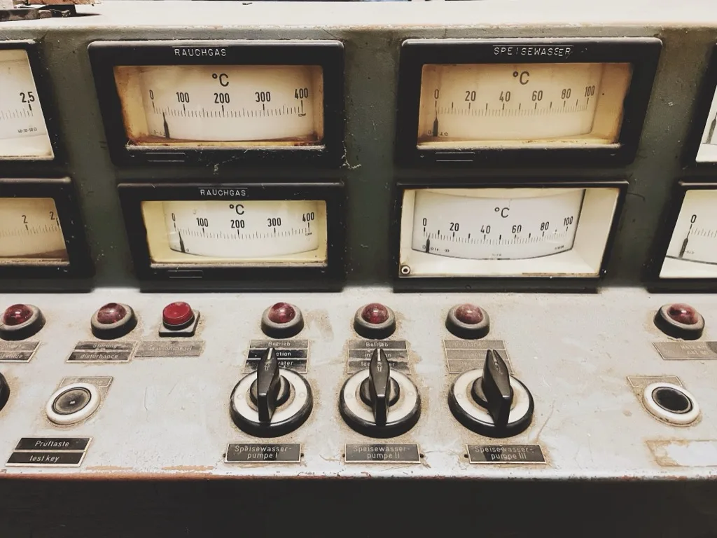 old German boiler-room gauges