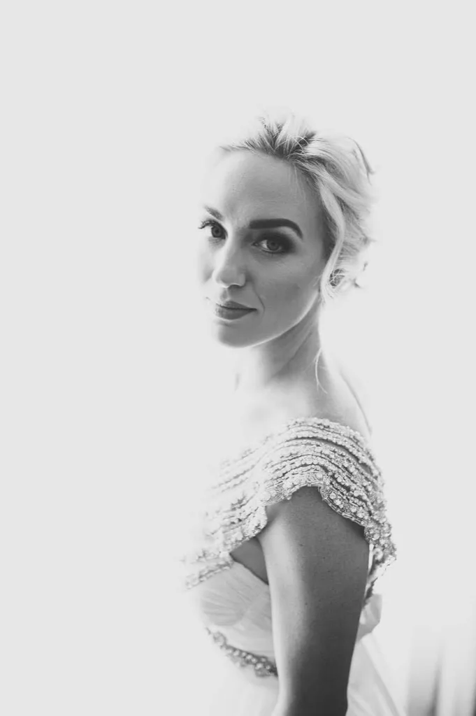 A portrait of a bride.