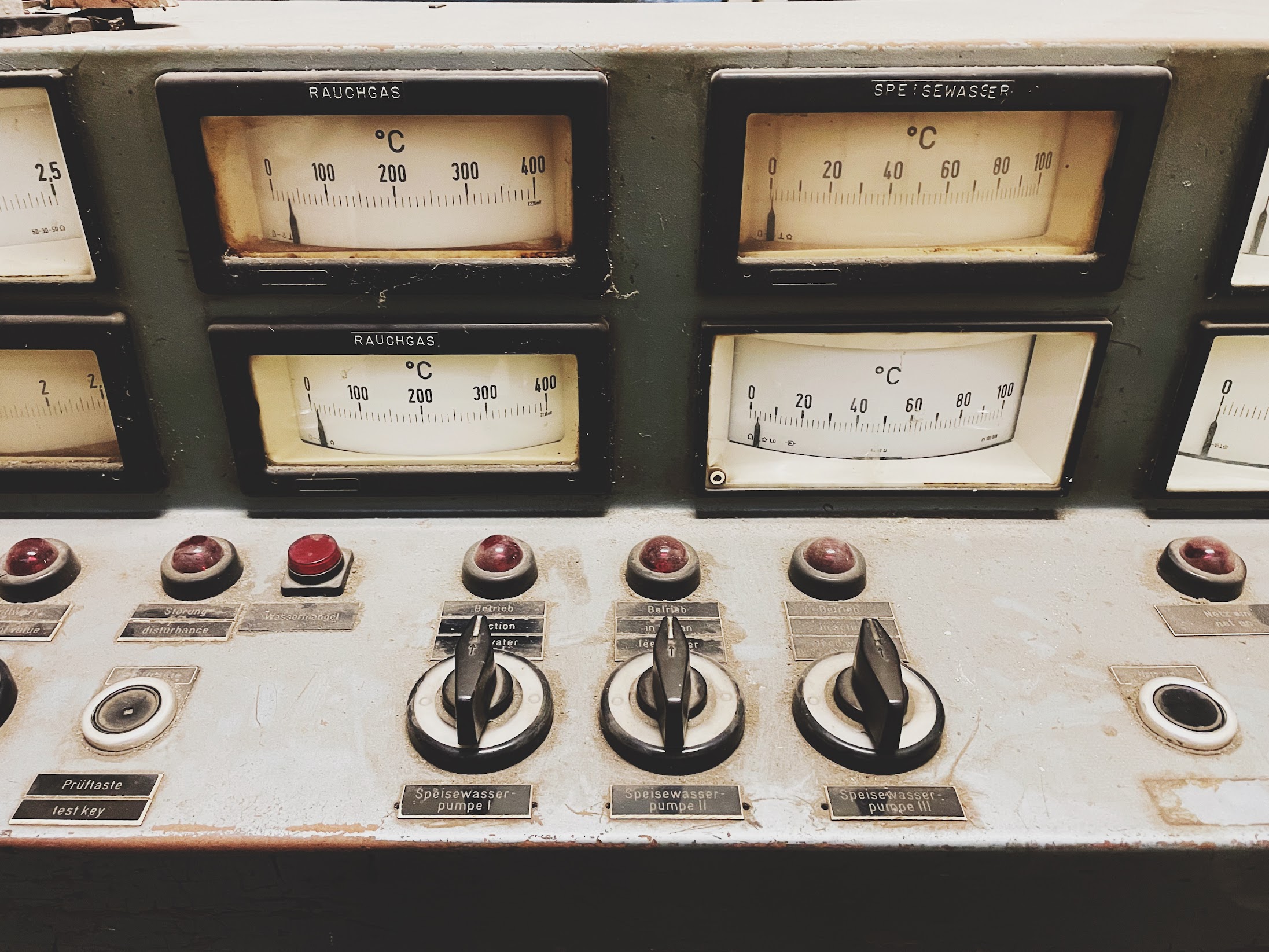 old German boiler-room gauges